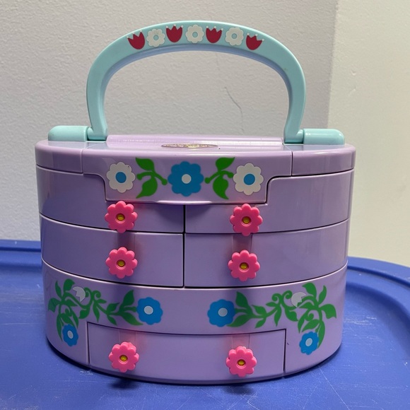 Vintage Polly Pocket Bluebird 1991 Pullout Playhouse Jewelry Box 6 dolls & dog! - Picture 2 of 10